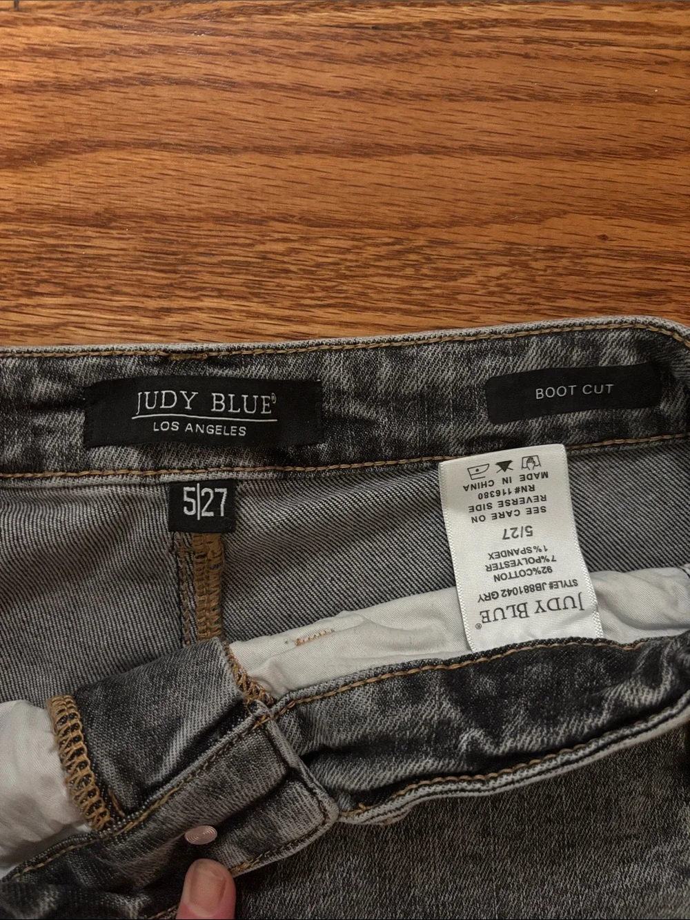 Judy Blue Gray Side-Button Flare Jeans - Picture 10 of 10